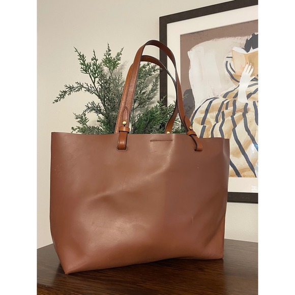 Fossil Handbags - Fossil Cognac Leather Tote Bag - Gold Hardware